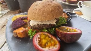 Tom yum burger at Home No. 8 in Krabi