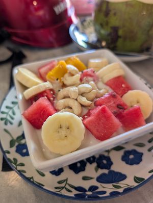 Homemade muslie + fruit + yoghurt at Home No. 8 in Krabi