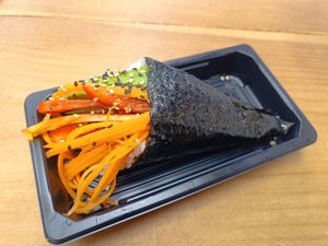 Vegetarian Temaki - 1 Cone 

Avocado
Cucumber
Carrot
Red Pepper
Sesame Seeds at More Than Sushi in Poole