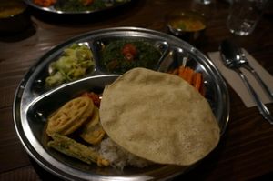 Dinner set 1200yen (vegan by request). at Cafe Annapoorna in Tokyo