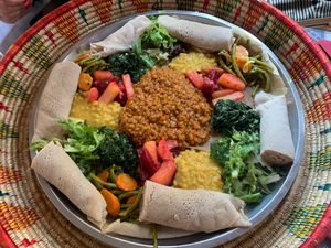 Vegetarian platter for 3 people  at Nyala Barka in Geneva