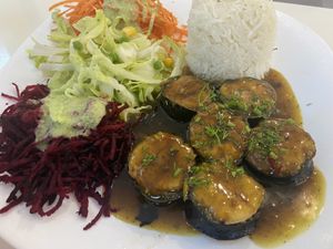 I forget what it’s called - tofu and seaweed!  at Loving Hut - Warynskiego in Warsaw