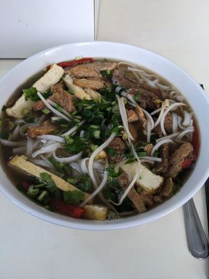 Big pho with tofu at Loving Hut - Warynskiego in Warsaw