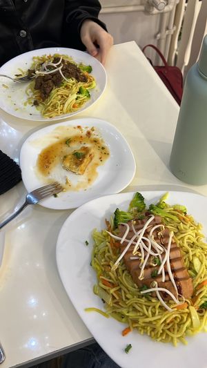 vegan chicken noodles soup  at Loving Hut - Warynskiego in Warsaw