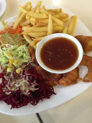 shrimp dish at Loving Hut - Warynskiego in Warsaw