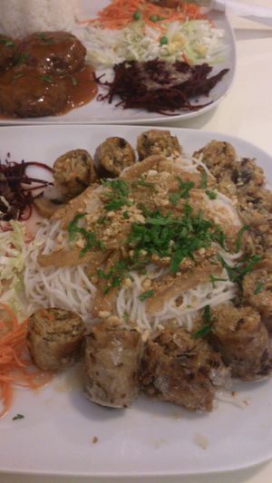 Bun cha gio, above- Vegan balls at Loving Hut - Warynskiego in Warsaw