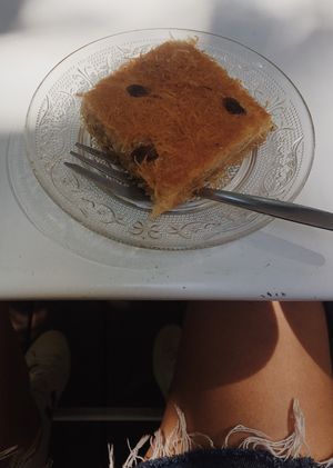 Vegan baklava cake at Mezze in Warsaw