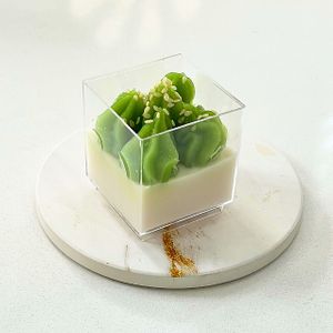 Coconut milk panna cotta and pandan cream. Vegan at AGAR RAGA - Akaaka - อาการากา in Bangkok