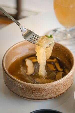 Faux shark fin. 100% Vegan at AGAR RAGA - Akaaka - อาการากา in Bangkok