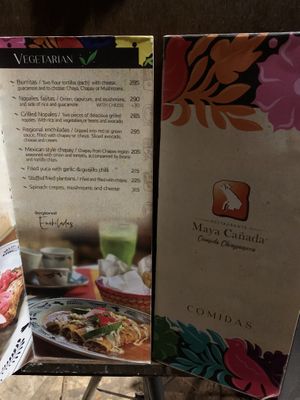 Vegetarian menu    at Restaurante Maya Canada in Palenque