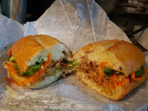 Crispy Tofu Banh Mi at Dinosaurs in Pacifica