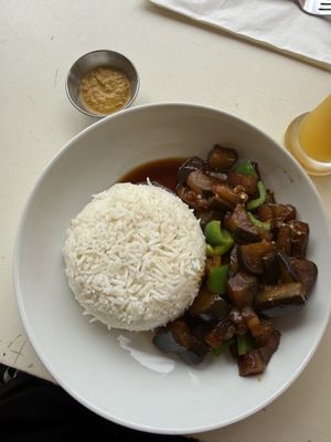 Eggplant Szechuann  at Down Town Vegan in Serrekunda