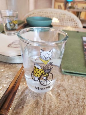 Maosu water glass! at Mao Su - 毛蔬 亞洲蔬食 | 台南蔬食餐廳 in Tainan