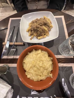 Pasta e patate and  genovese   at Arrecrià Bistrot in Naples