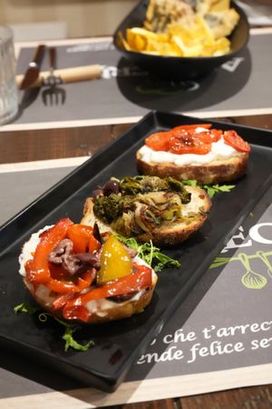 Bruschette tris at Arrecrià Bistrot in Naples