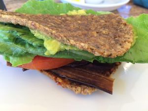 kale salad and 1/2 bacon-less BLT sandwich plate at The Cider Press Cafe in Naples
