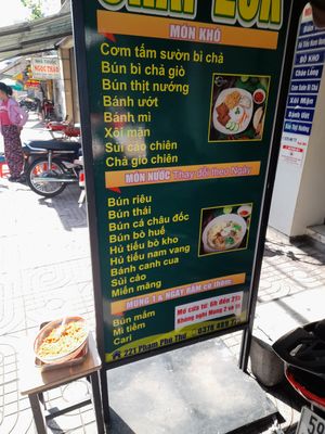 Menu sign at Tịnh Tam in Ho Chi Minh City