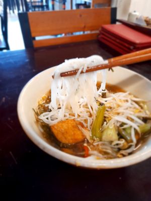 My vegan noodles soup. Take away Bun Thai at Tịnh Tam in Ho Chi Minh City