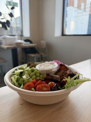 Build your own bowl with falafel and roasted sweet potatoes   at Radish Kitchen - Hunters Station in Nashville