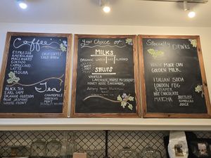 Drink menu at Corvus Bakery in Grass Valley