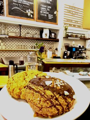 Cookies with till in background at Corvus Bakery in Grass Valley