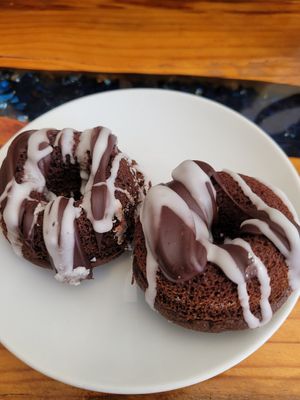 Chocolate vegan donuts at Corvus Bakery in Grass Valley