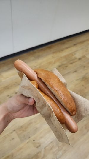 Plant dog tastes like the original hot dog, will come back for it! at IKEA in Springvale