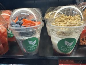 Chia pudding and vegan yogurt!!  at The Cafe in San Juan