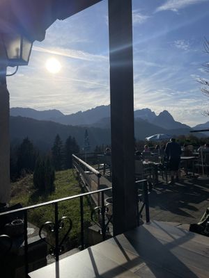 Terrace with a vieww  at Pfeiffer Alm in Garmisch-partenkirchen