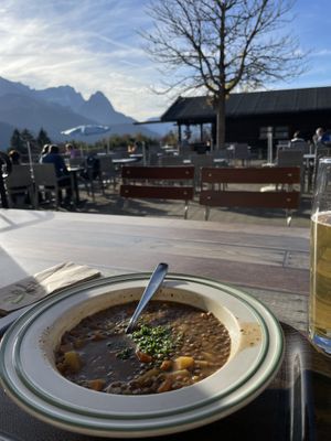 Terrace view  at Pfeiffer Alm in Garmisch-partenkirchen