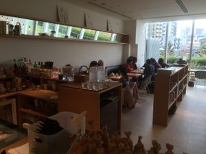 Restaurant interior at Ukafe in Tokyo