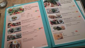 Menu at Ukafe in Tokyo