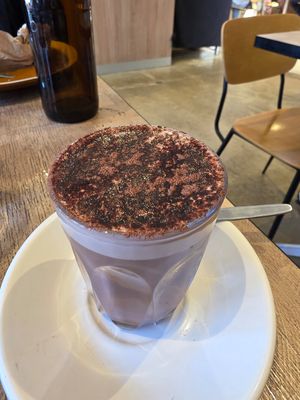 Vegan hot chocolate at Autumn Leaves in Flemington