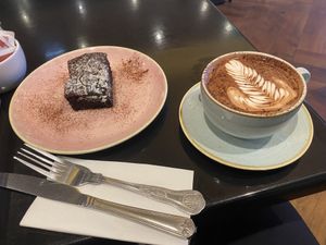 Hot chocolate and Oreo brownie  #Veganuary at Mimi's Bakehouse - Corstorphine  in Edinburgh
