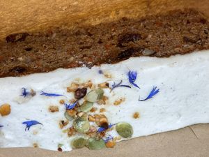 Carrot cake  at Knoops in Guildford