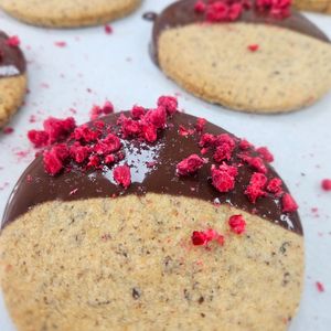 Chocolate Hazelnut & Raspberry Biscuits at Sorcha Bakery in Oban