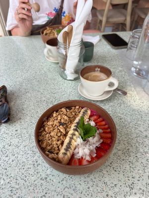 The dragon island smoothie bowl is incredible, love the granola!  at Domos in Denpasar