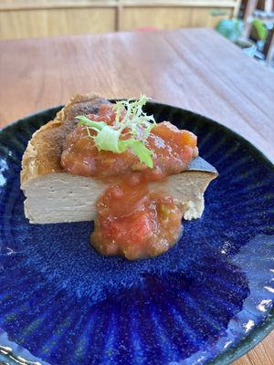 Off-menu dessert: red guava basque cheesecake  at Koneko Cafe in Taipei