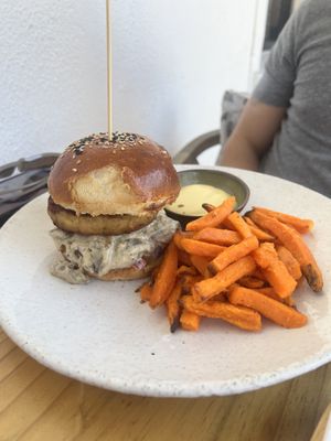 Mushroom Burger  at The Conscious Kitchen - Napier St in Cape Town