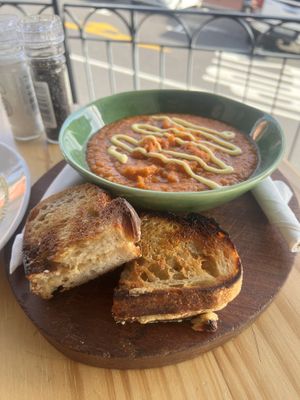 Tomato Soup & Grilled Cheesee  at The Conscious Kitchen - Napier St in Cape Town