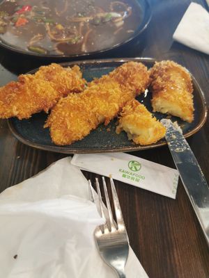 Fried banana at Metta Vegan in Warsaw