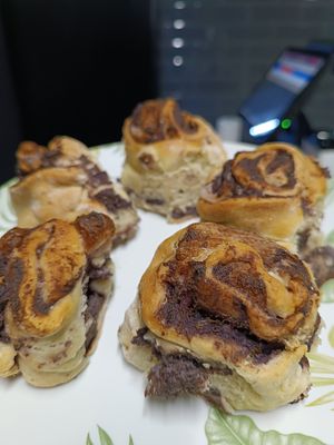 Savoury rolls radicchio and smoked cashew cheese at La Radice in Udine