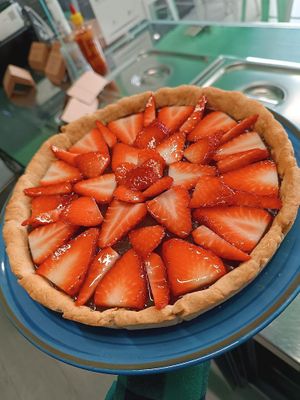 Strawberry and chocolate crostata at La Radice in Udine