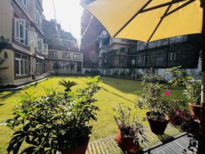 Garden  at Lungta Restaurant in Kathmandu