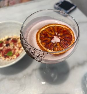 Tofu – Popcorn – Raisin – Davidson Plum and pepperbury gold rush mocktail   at Arrana in Springwood