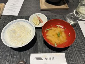 Rice and soup  at Hakujukan in Fukui