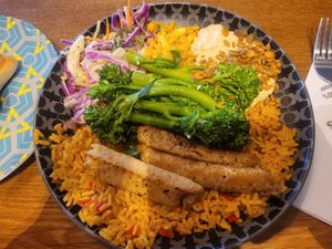 Spicy Rice Bowl with Medium Spiced PERI-Plant Strips at Nando's in Chester