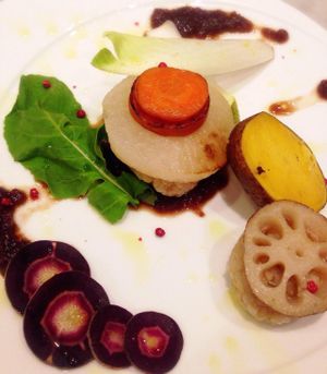  Grilled seasonal vegetables with red wine vinegar sauce at G and V in Tokyo