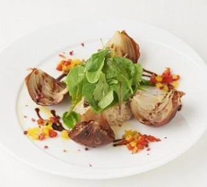 Hot appetizers at G and V in Tokyo