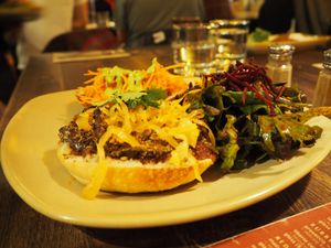 sorta burger. very spicy at The Coup in Calgary